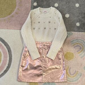 Society Cream Knit Sweater with Silver Accents